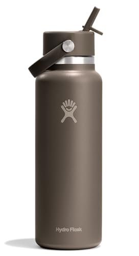Hydro Flask Water Bottle - Insulated Stainless Steel - Wide Mouth Flex Straw Lid, 40 Oz